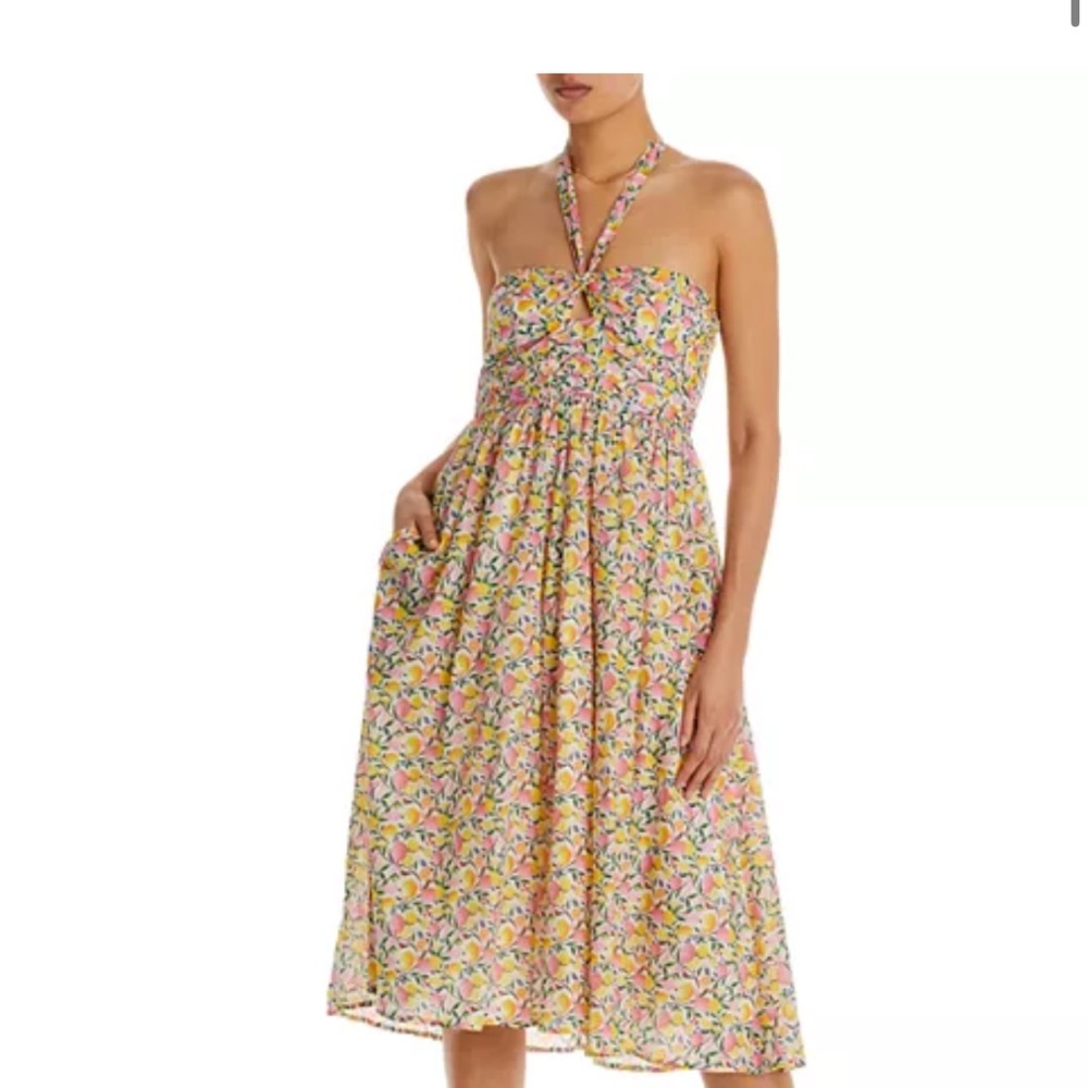 Printed Halter Neck Midi Dress Size Small